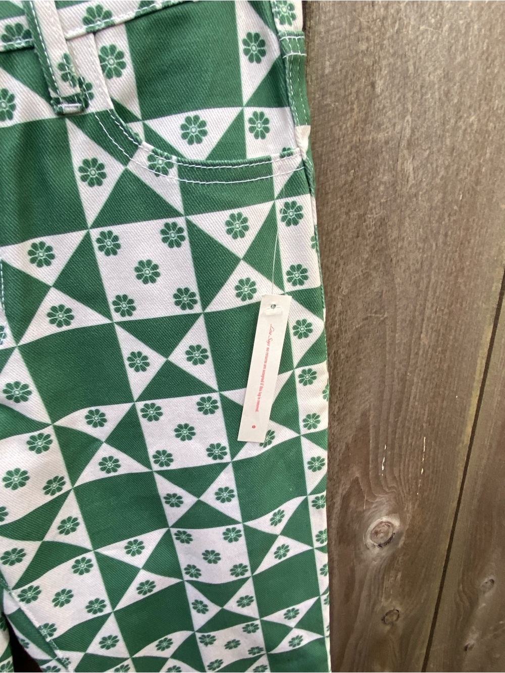 Lisa Says Gah Ellis‎ Wide Leg Pants Boonville Print NWT Green Size 0 - Picture 5 of 6